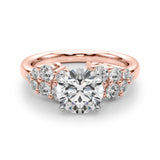 Signature Sidestone Round Diamond Engagement Ring — 9K/18K Gold & Platinum