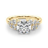 Signature Sidestone Round Diamond Engagement Ring — 9K/18K Gold & Platinum