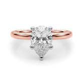 Exquisite Shape Solitaire Pear Diamond Engagement Ring — 9K/18K Gold & Platinum