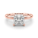 Lab-Grown Princess Cut Diamond Four Prong Solitaire Engagement Ring