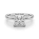 Lab-Grown Princess Cut Diamond Four Prong Solitaire Engagement Ring
