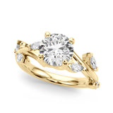 Opulent Rd & Mq Round Diamond Engagement Ring — 9K/18K Gold & Platinum