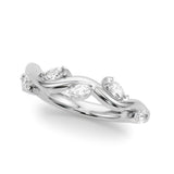 Nature Inspired Half Eternity Ring in Gold & Platinum