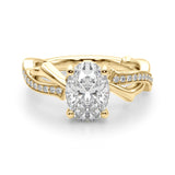 Celestial Ov Center Oval Diamond Engagement Ring — 9K/18K Gold & Platinum
