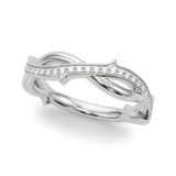 Nature Inspired Half Eternity Ring in Gold & Platinum