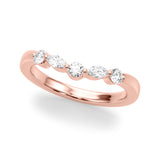 Alternating Round & Marquise Curved Half Eternity Ring in Gold & Platinum