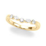 Alternating Round & Marquise Curved Half Eternity Ring in Gold & Platinum
