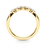 Alternating Round & Marquise Curved Half Eternity Ring in Gold & Platinum