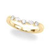 Alternating Round & Marquise Half Eternity Ring in Gold & Platinum