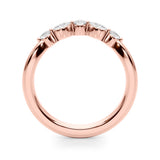 Alternating Round & Marquise Half Eternity Ring in Gold & Platinum