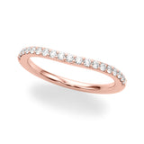 Curved Half Eternity Ring in Gold & Platinum