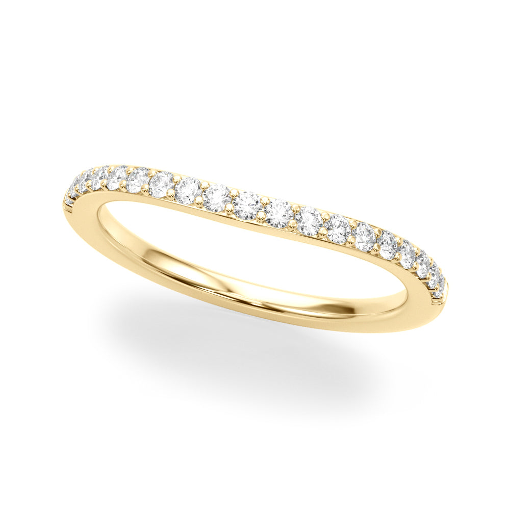 Curved Half Eternity Ring in Gold & Platinum