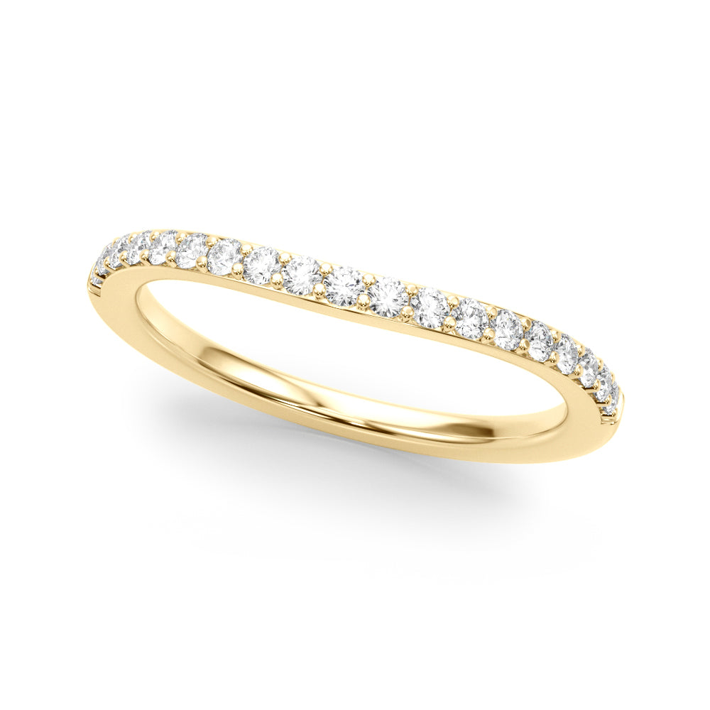 Curved Half Eternity Ring in Gold & Platinum