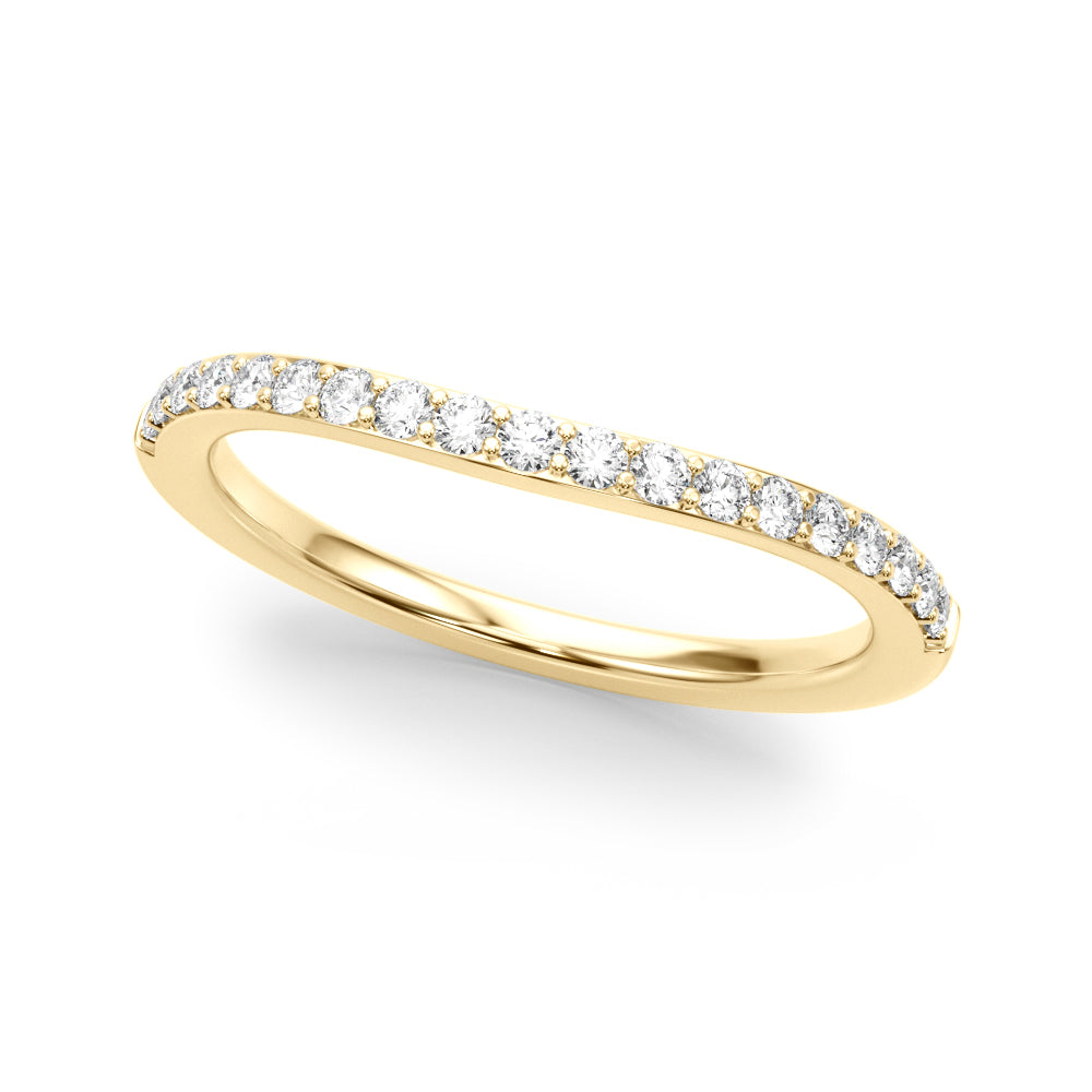 Curved Half Eternity Ring in Gold & Platinum
