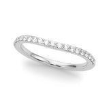 Curved Half Eternity Ring in Gold & Platinum
