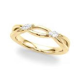 Crossing Diamond Half Eternity Ring in Gold & Platinum
