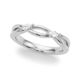Crossing Diamond Half Eternity Ring in Gold & Platinum
