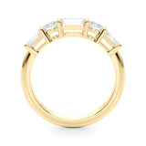 Baguette & Oval Half Eternity Ring in Gold & Platinum