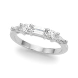 Baguette & Oval Half Eternity Ring in Gold & Platinum