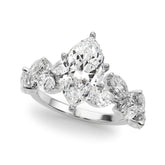 Signature Leaf Engagement Ring Marquise Diamond Engagement Ring — 9K/18K Gold & Platinum