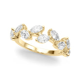 Nature Inspired Half Eternity Ring in Gold & Platinum