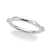 Eternity Ring - Marquise Half Eternity Band in Gold & Platinum featuring diamonds on a polished shank.