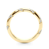 Diamond Accented Half Eternity Ring in Gold & Platinum
