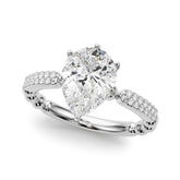 Radiant Sidestone Round Diamond Engagement Ring — 9K/18K Gold & Platinum