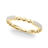 Beaded Diamond Half Eternity Ring in Gold & Platinum