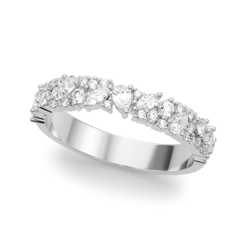 Mixed Half Eternity Ring in Gold & Platinum