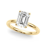 Lustrous Sidestone Emerald Diamond Engagement Ring — 9K/18K Gold & Platinum