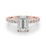 Opulent Sidestone Emerald Diamond Engagement Ring — 9K/18K Gold & Platinum