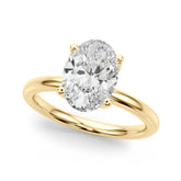 Regal Sidestone Oval Diamond Engagement Ring — 9K/18K Gold & Platinum
