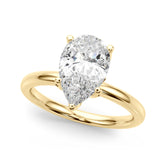 Eternal Sidestone Pear Diamond Engagement Ring — 9K/18K Gold & Platinum