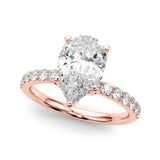 Radiant Sidestone Pear Diamond Engagement Ring — 9K/18K Gold & Platinum