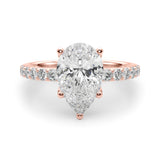 Radiant Sidestone Pear Diamond Engagement Ring — 9K/18K Gold & Platinum