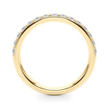 Shared Prong Wedding Half Eternity Ring in Gold & Platinum