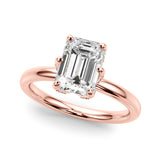 Dazzling Sidestone Emerald Diamond Engagement Ring — 9K/18K Gold & Platinum