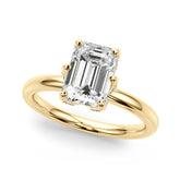 Dazzling Sidestone Emerald Diamond Engagement Ring — 9K/18K Gold & Platinum
