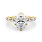 Adored Sidestone Oval Diamond Engagement Ring — 9K/18K Gold & Platinum