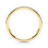 Shared Prong Half Eternity Ring in Gold & Platinum