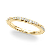 Twisting Contemporary Half Eternity Ring in Gold & Platinum