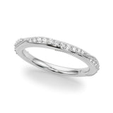 Twisting Contemporary Half Eternity Ring in Gold & Platinum