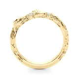 Accented Nature-Inspired Half Eternity Ring in Gold & Platinum