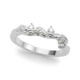 Accented Nature-Inspired Half Eternity Ring in Gold & Platinum
