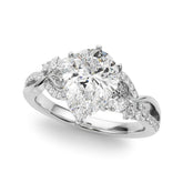 Statement Center Round Diamond Engagement Ring — 9K/18K Gold & Platinum