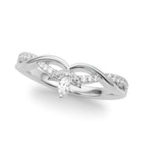 Twisting Nature-Inspired Half Eternity Ring in Gold & Platinum