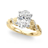 Dazzling Center Oval Diamond Engagement Ring — 9K/18K Gold & Platinum