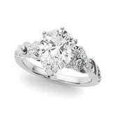 Dazzling Center Oval Diamond Engagement Ring — 9K/18K Gold & Platinum