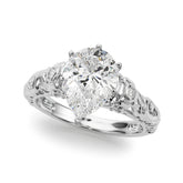 Enchanted Center Round Diamond Engagement Ring — 9K/18K Gold & Platinum